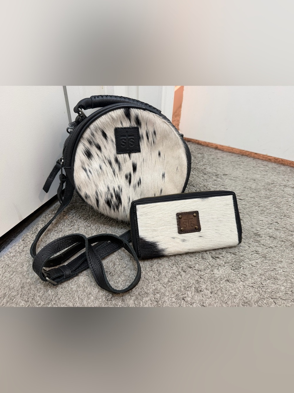 STS Ranchwear Cowhide Round Crossbody + Matching Wallet